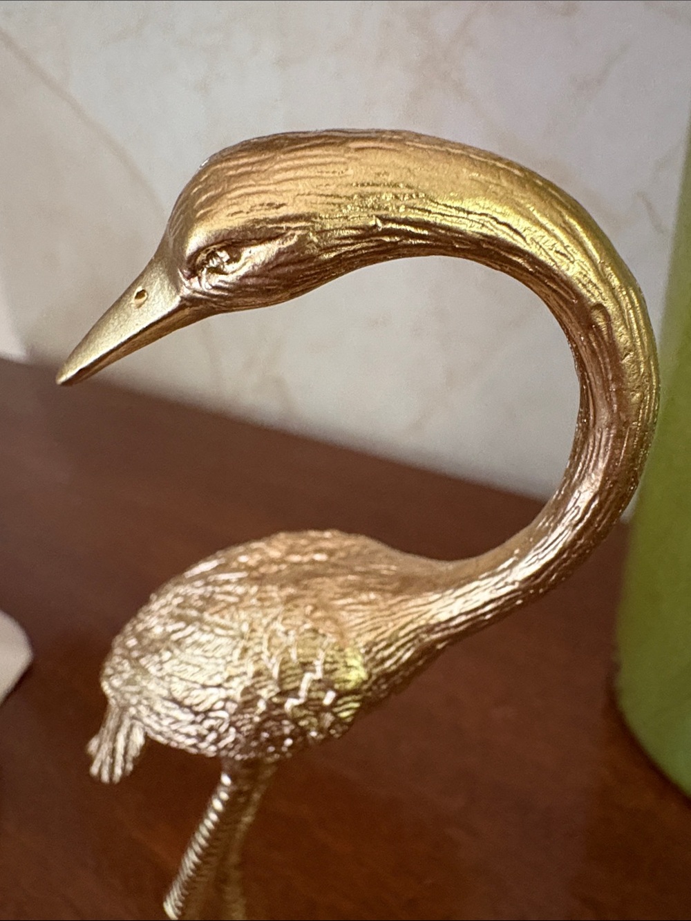 Gold Crane Ibis Egret Bird Figurine Decorative Accent - Picture 10 of 16